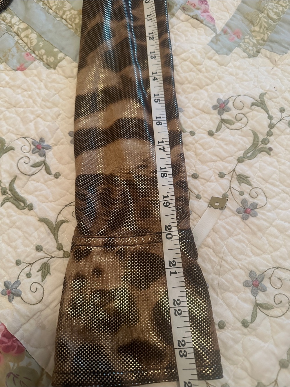 Cache Gold and Brown Animal Print Button-Up Blouse - Picture 7 of 8
